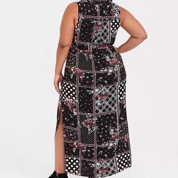 Torrid Patchwork Floral Challis Maxi Shirt Dress - Picture 3 of 3